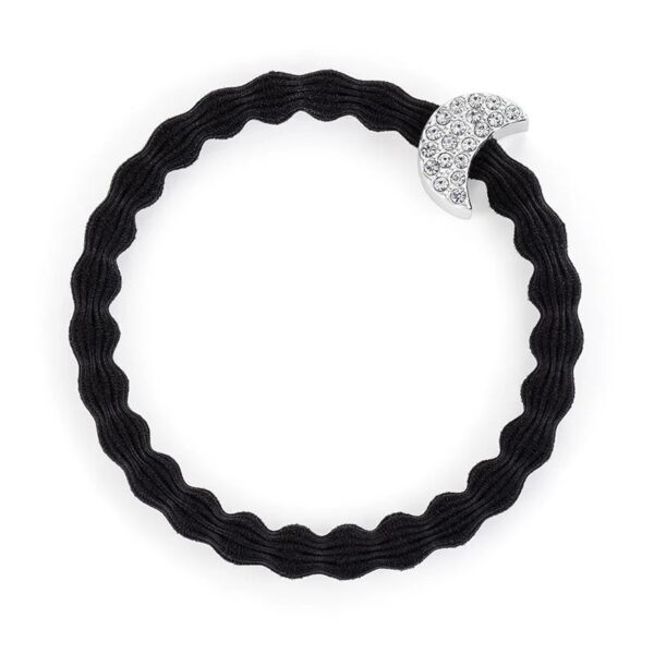 Silver Diamante Moon Black