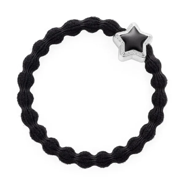 Enamel Silver Star Black