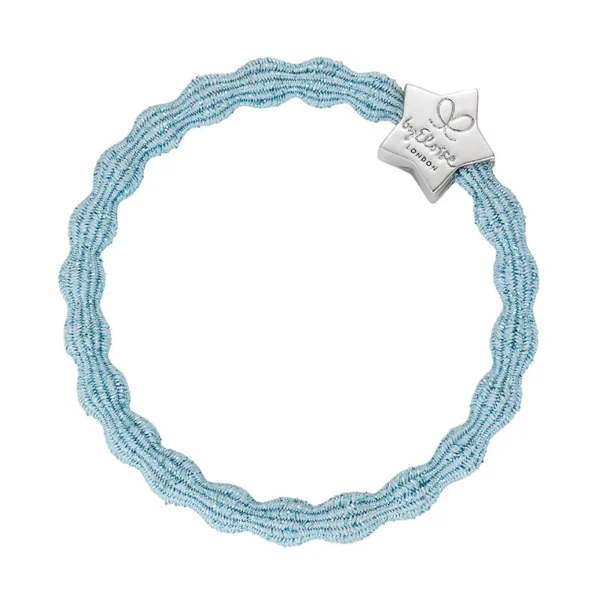 Metallic Silver Star Light Blue