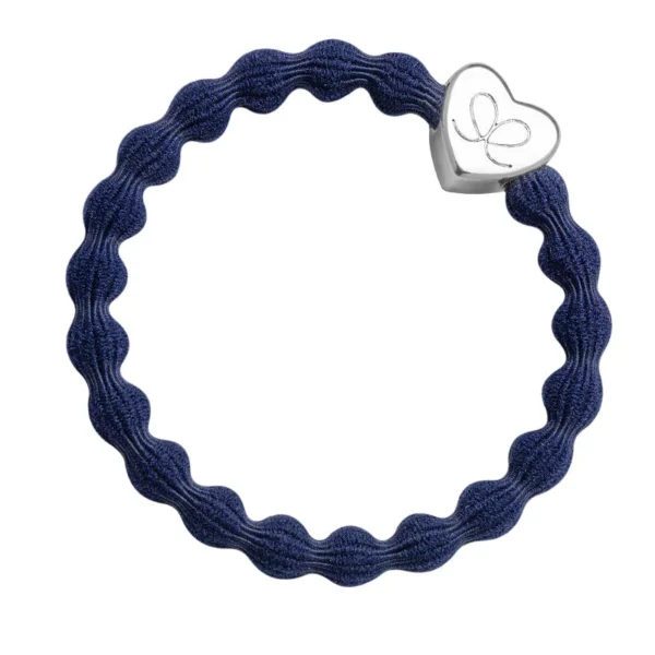 Silver Heart Navy Blue