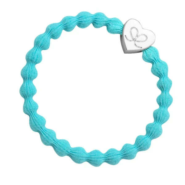 Silver Heart Neon Blue