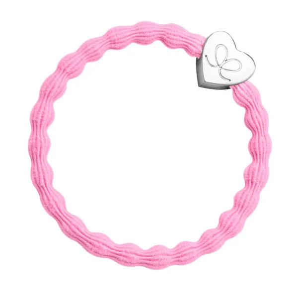 Silver Heart Neon Pink