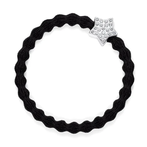 Silver Diamante Star Black