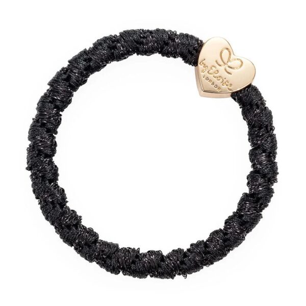 Woven Gold Heart Black Shimmer