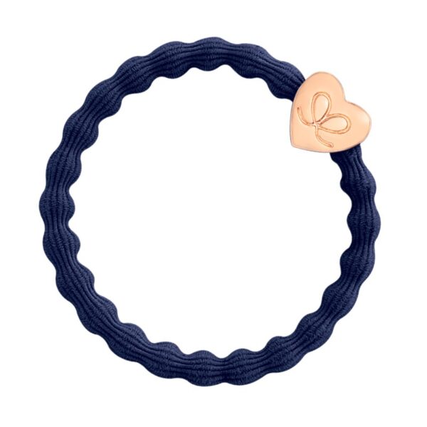 Rose Gold Heart Navy Blue