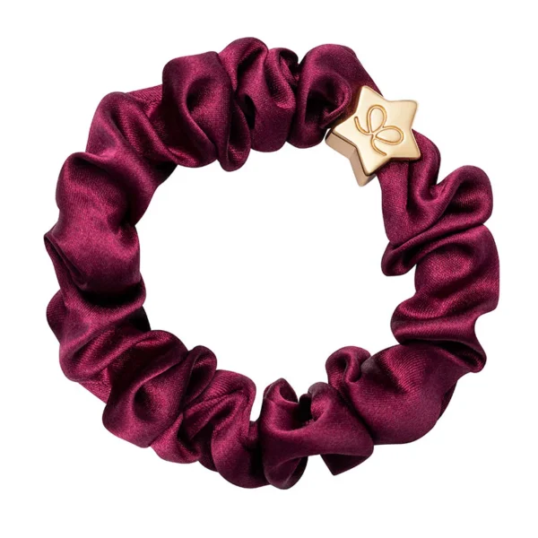 Gold Star Silk Scrunchie Sangria